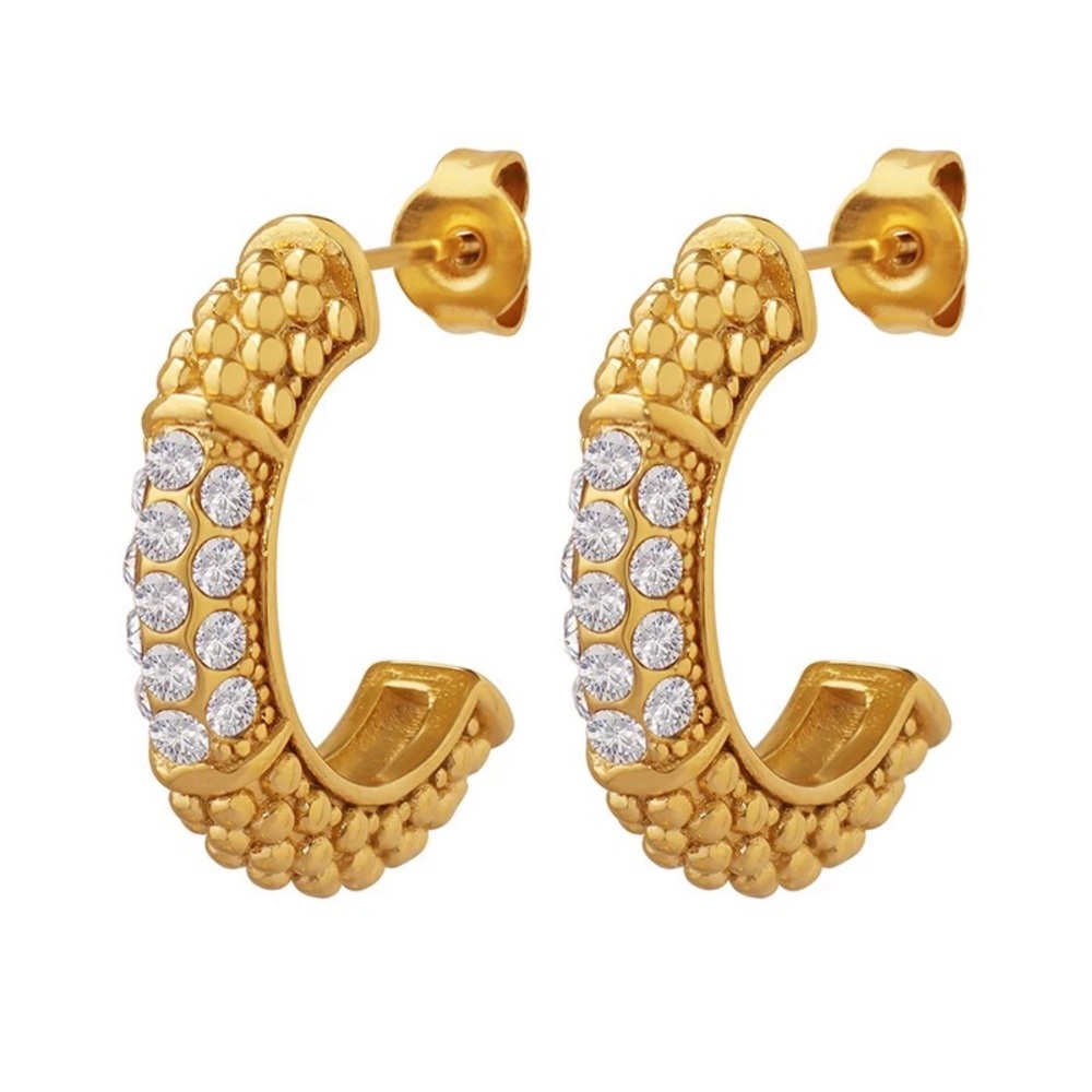 Gold-tone stainless steel earrings exuding professionalism